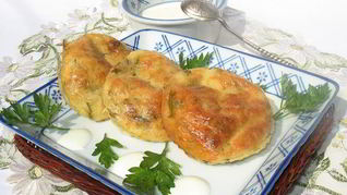 Рецепт Соленые сырники с зеленью, запеченные в духовке