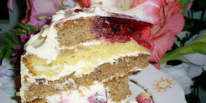 Рецепт бисквитный торт вишневый соблазн