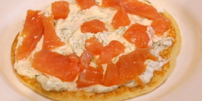 Рецепт блинный торт с семгой и рикоттой