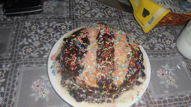 Рецепт Блинный торт с шоколадной помадкой