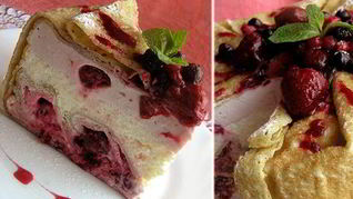 Рецепт Блинный торт Вишня и грейпфрут