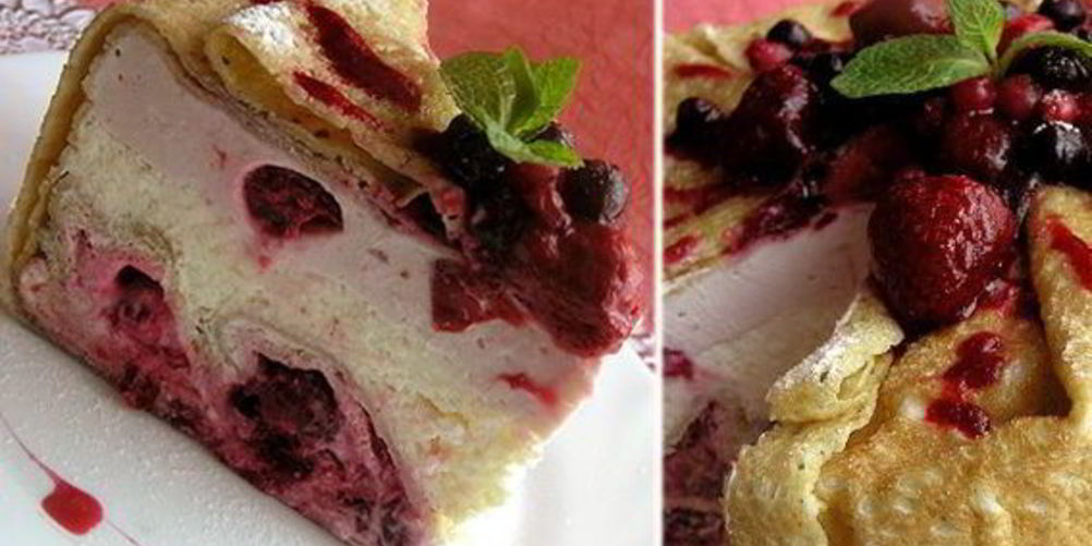 Как приготовить блинный торт вишня и грейпфрут