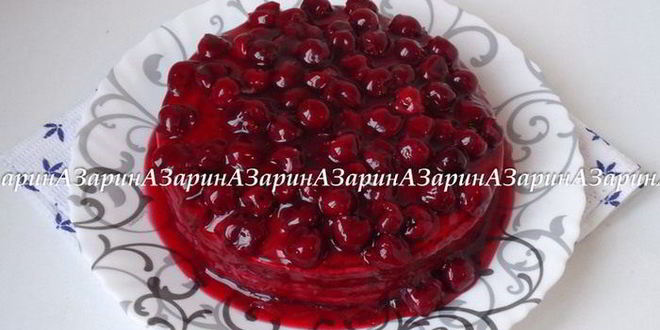 Рецепт черемуховый блинный торт с вишневым соусом
