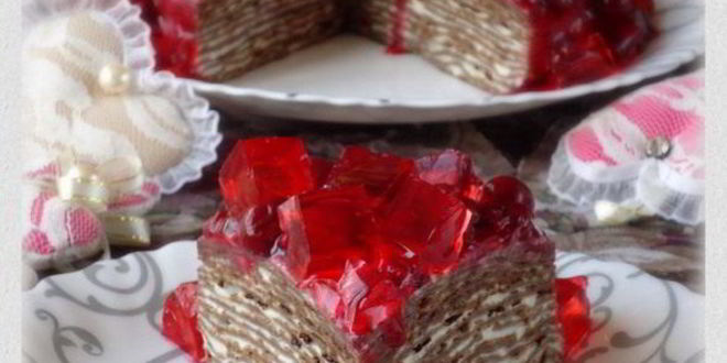 Рецепт черемуховый блинный торт с вишневым соусом