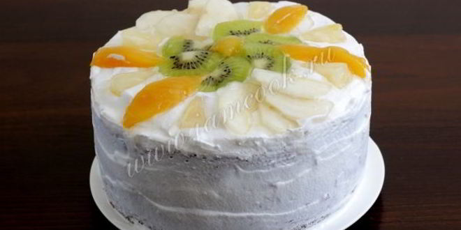 Рецепт фруктовый торт на японском бисквите