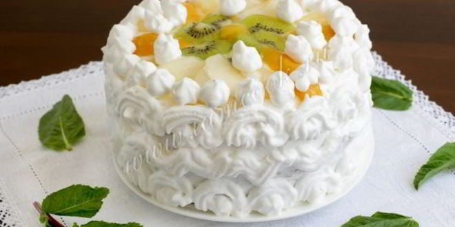 Рецепт фруктовый торт на японском бисквите