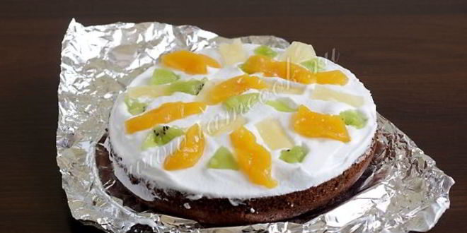 Рецепт фруктовый торт на японском бисквите