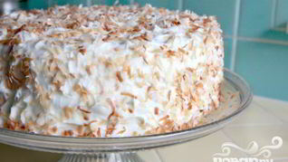 Рецепт Кокосовый торт со сливочной начинкой