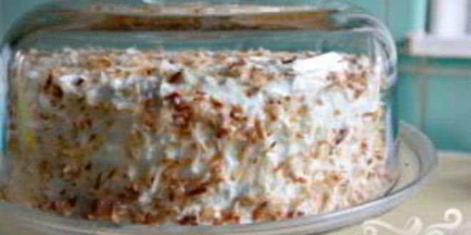 Рецепт кокосовый торт со сливочной начинкой