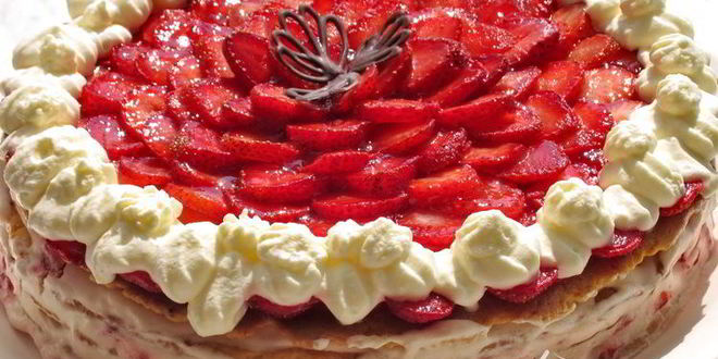 Рецепт песочный торт с клубникой