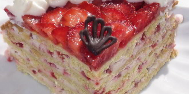 Рецепт песочный торт с клубникой