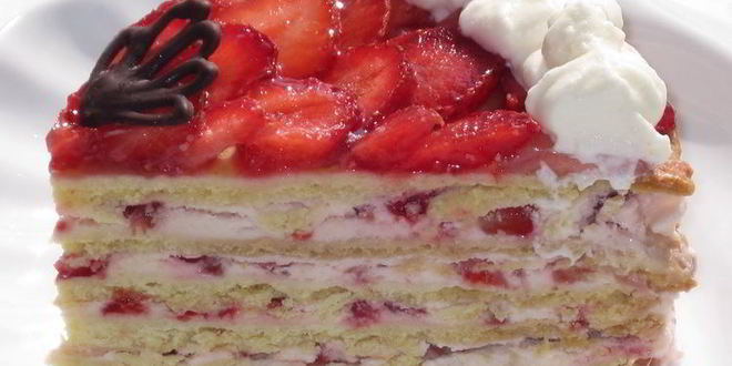 Рецепт песочный торт с клубникой