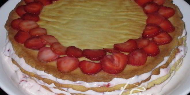 Рецепт песочный торт с клубникой