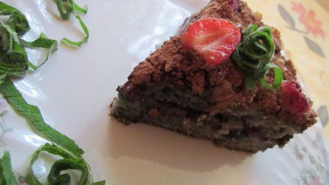 Рецепт Постный торт с черничной начинкой и миндалем