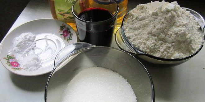 Рецепт постный торт с черничной начинкой и миндалем