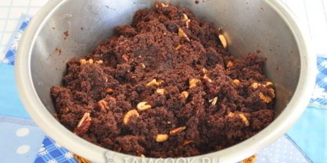 Рецепт шоколадная колбаска из бисквитной крошки