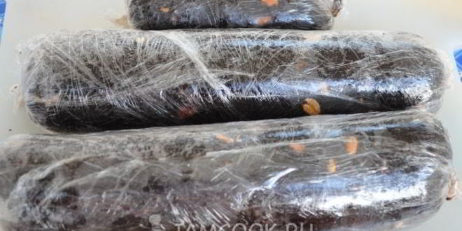 Рецепт шоколадная колбаска из бисквитной крошки