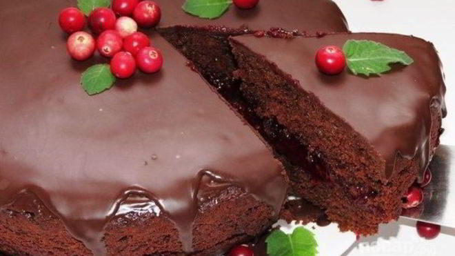 Рецепт Шоколадно-клюквенный торт