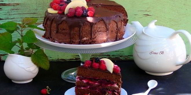 Рецепт шоколадно-вишневый торт