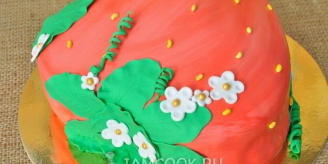 Рецепт торт бисквитный с клюквой и яблоком клубничка