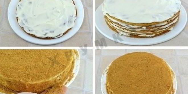 Рецепт торт медовик со сметанно-сливочным кремом