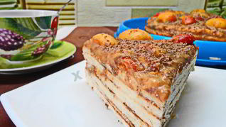 Рецепт Торт Минутка на сковороде без выпечки