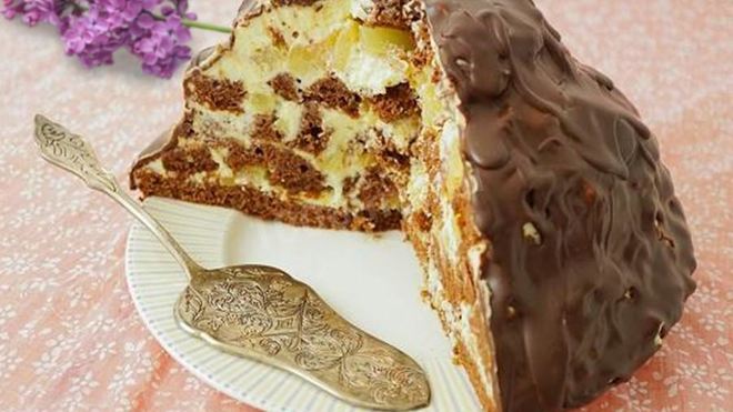 Рецепт Торт с ананасом и грецким орехом