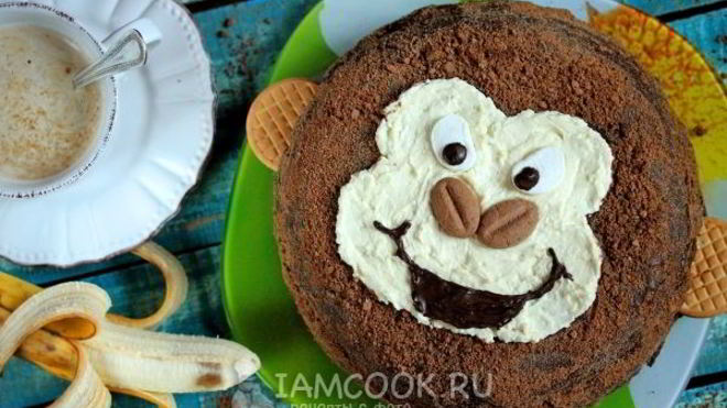 Рецепт Торт с кокосовым кремом и бананами Обезьяна