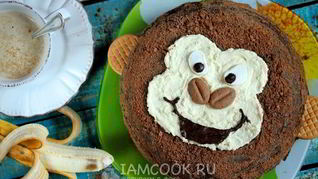 Рецепт Торт с кокосовым кремом и бананами Обезьяна