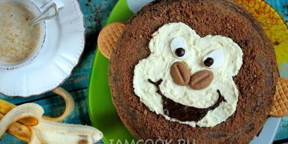 Как приготовить торт с кокосовым кремом и бананами обезьяна