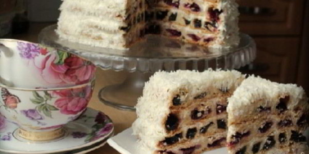 Как приготовить торт вишня в снегу