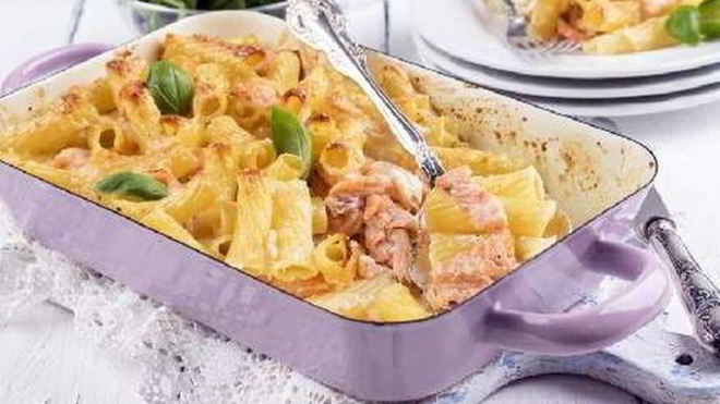 Рецепт Итальянская запеканка из макарон и семги