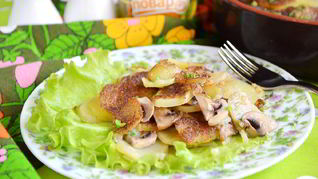 Рецепт Картофельная запеканка с грибами и чесноком