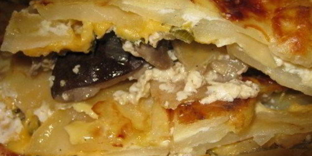 Рецепт запеканка из макарон с сыром, помидорами и грибами