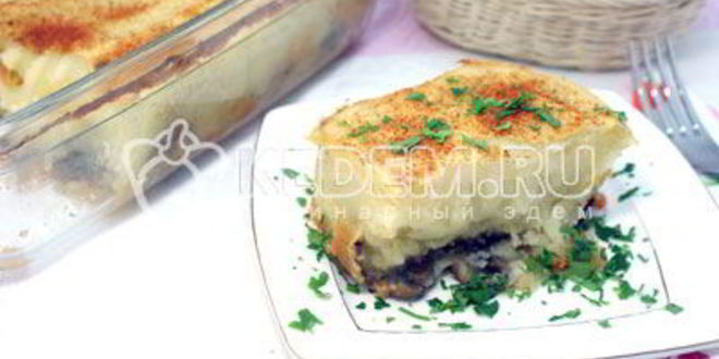 Рецепт картофельная запеканка с грибами