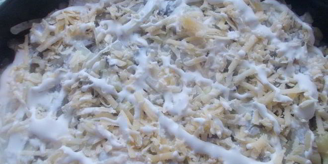 Рецепт картофельная запеканка с курицей и грибами