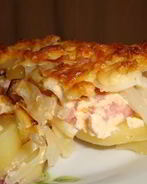 Картофельная запеканка с ветчиной