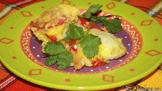 Рецепт Овощная запеканка с цветной капустой, сладким перцем и помидорами