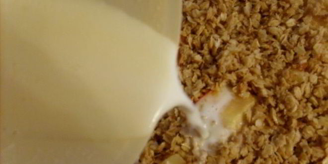 Рецепт овсяная запеканка с соусом из киви и апельсина