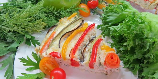 Рецепт разноцветная запеканка с фаршем и овощами