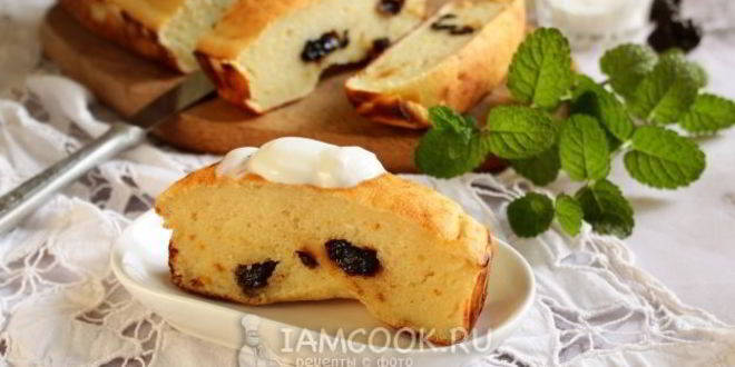 Рецепт творожная запеканка с черносливом