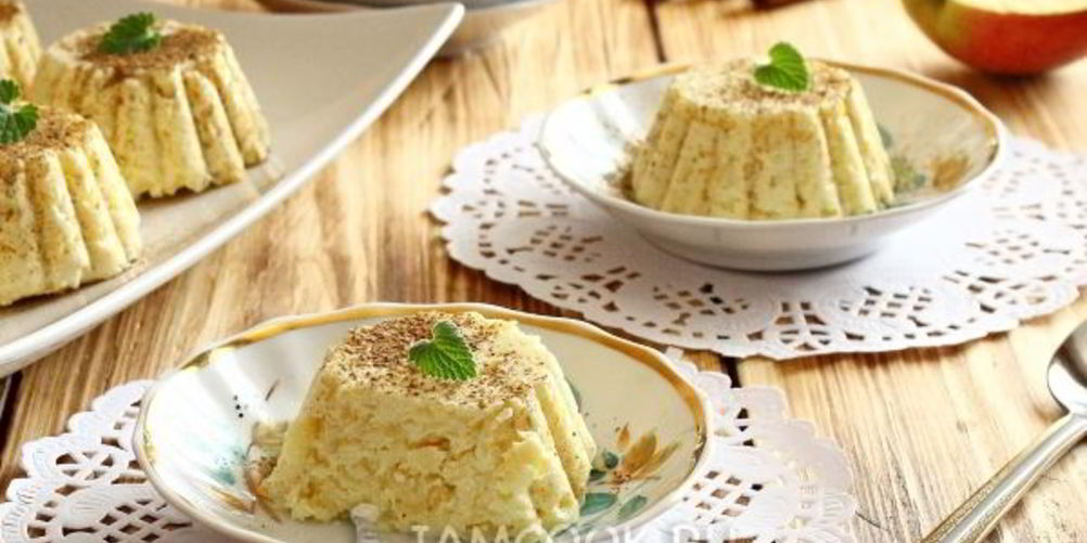 Как приготовить творожная запеканка с яблоком в микроволновке