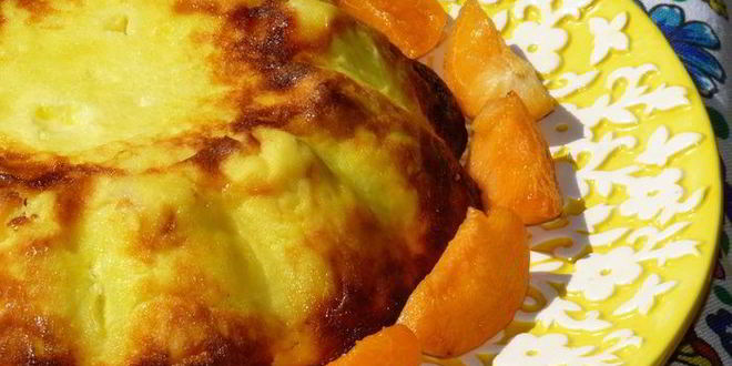 Рецепт творожная запеканка-суфле с абрикосами