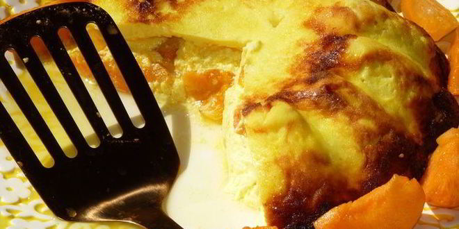 Рецепт творожная запеканка-суфле с абрикосами