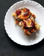 Запеканка c помидорами, баклажанами и сыром