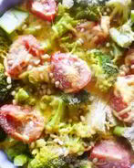 Запеканка из брокколи с кедровыми орехами