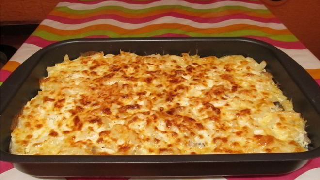 Рецепт Запеканка из кабачков с грибами