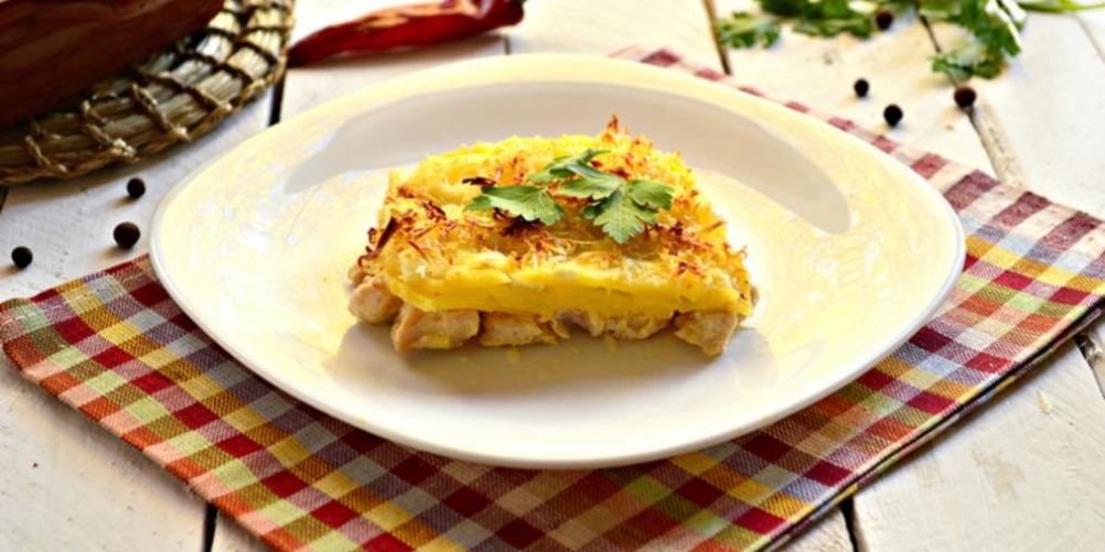 Рецепт мясная запеканка с помидорами, картофелем и баклажаном