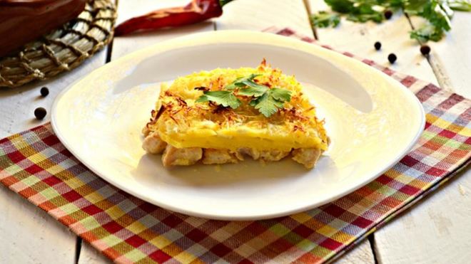 Рецепт Запеканка из куриной грудки с картофелем