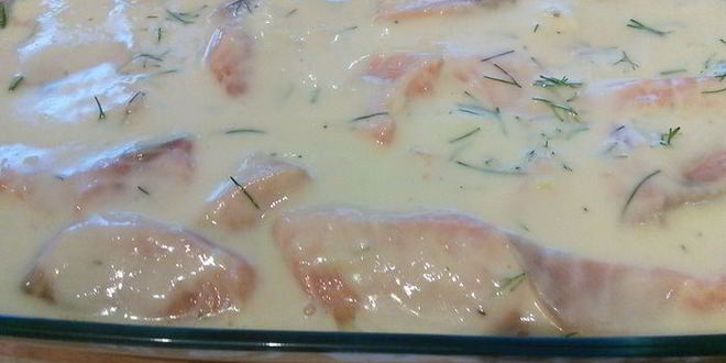 Рецепт запеканка из лосося с кабачком и пореем